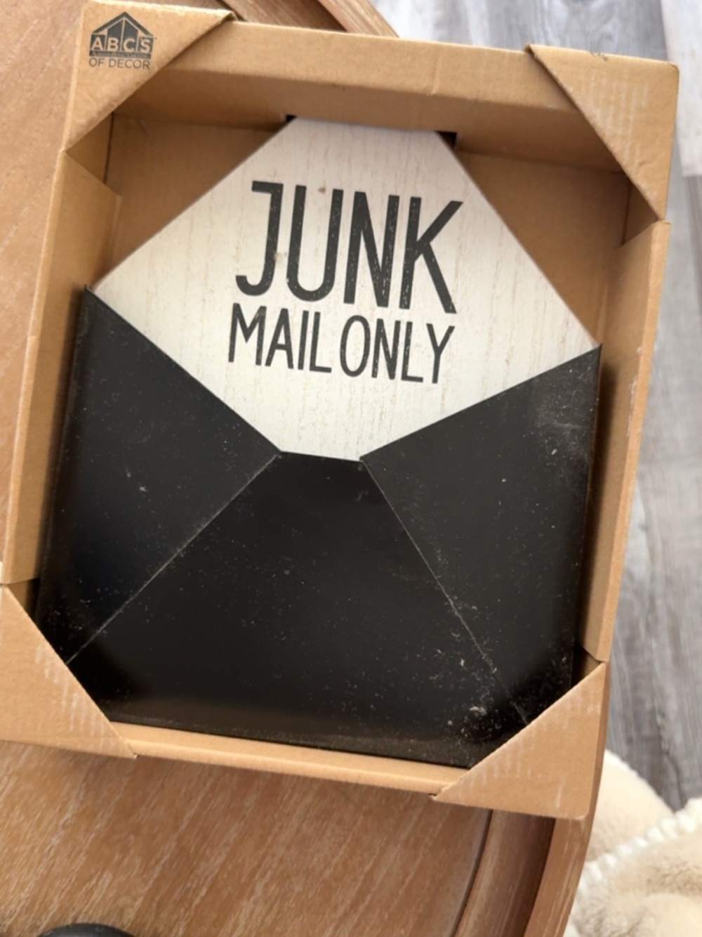 Junk Mail Only Wall Pocket - Black & White